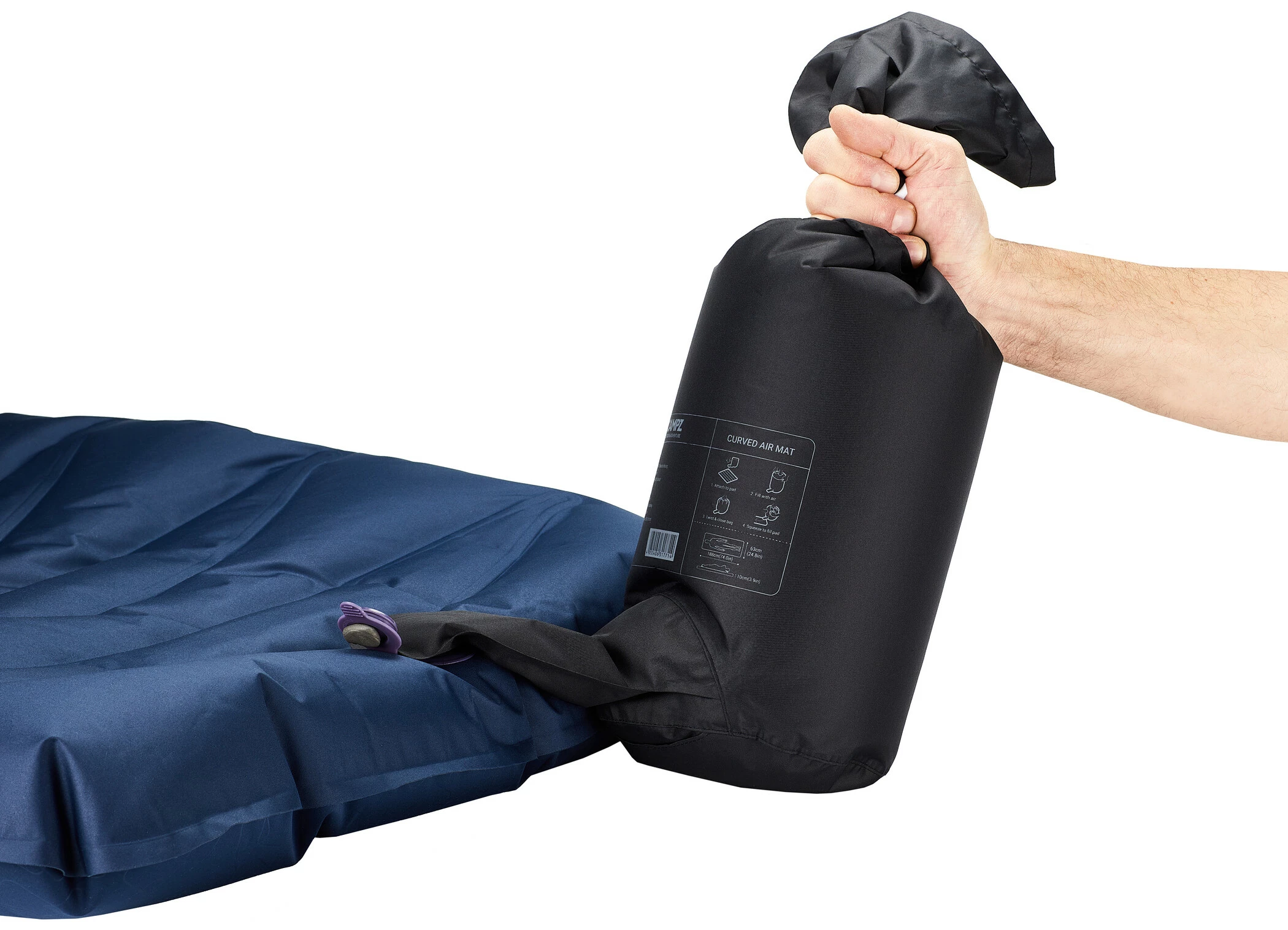 CAMPZ Curved Air Mat, Blauw - Afbeelding 11