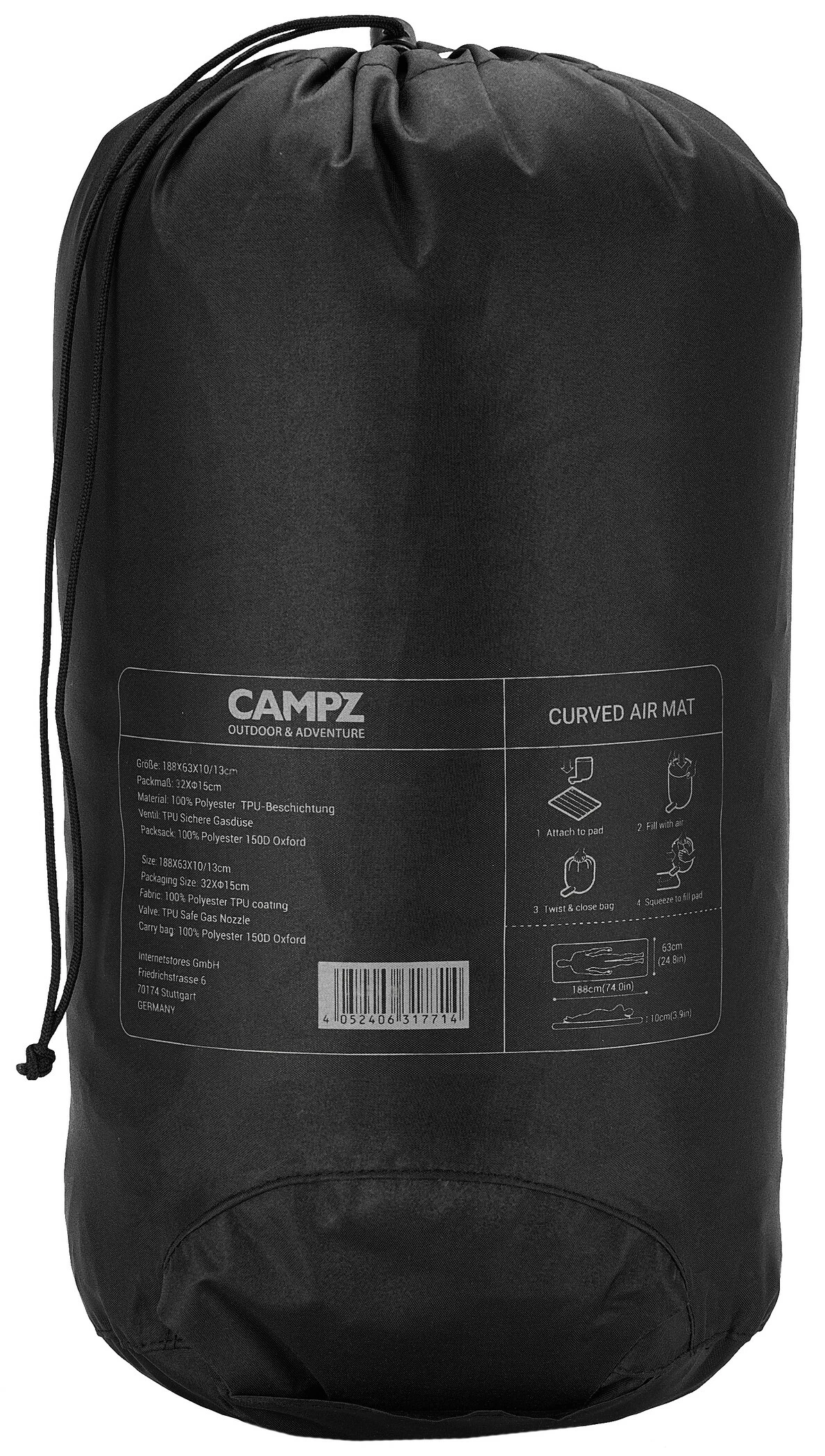 CAMPZ Curved Air Mat, Blauw - Afbeelding 8