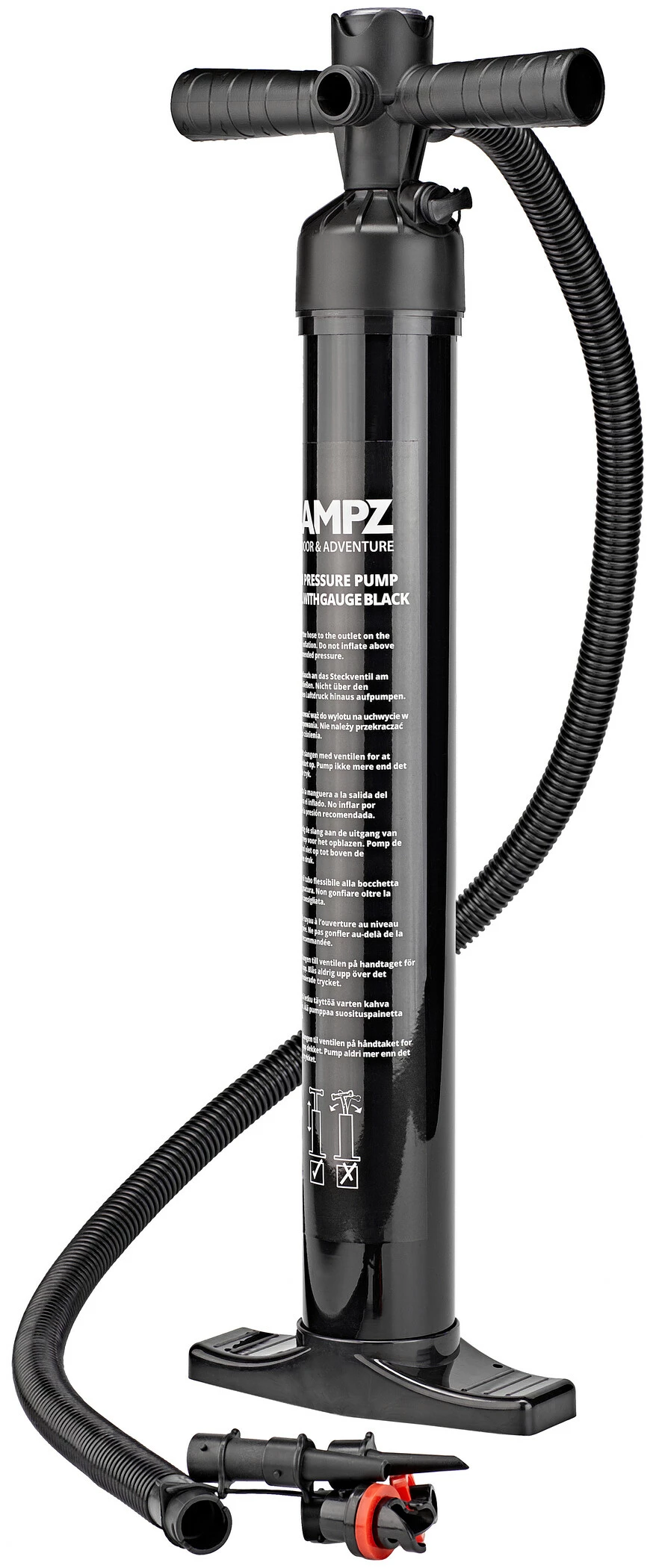 CAMPZ High Pressure Pump 2 X 2,2l With Gauge, Zwart