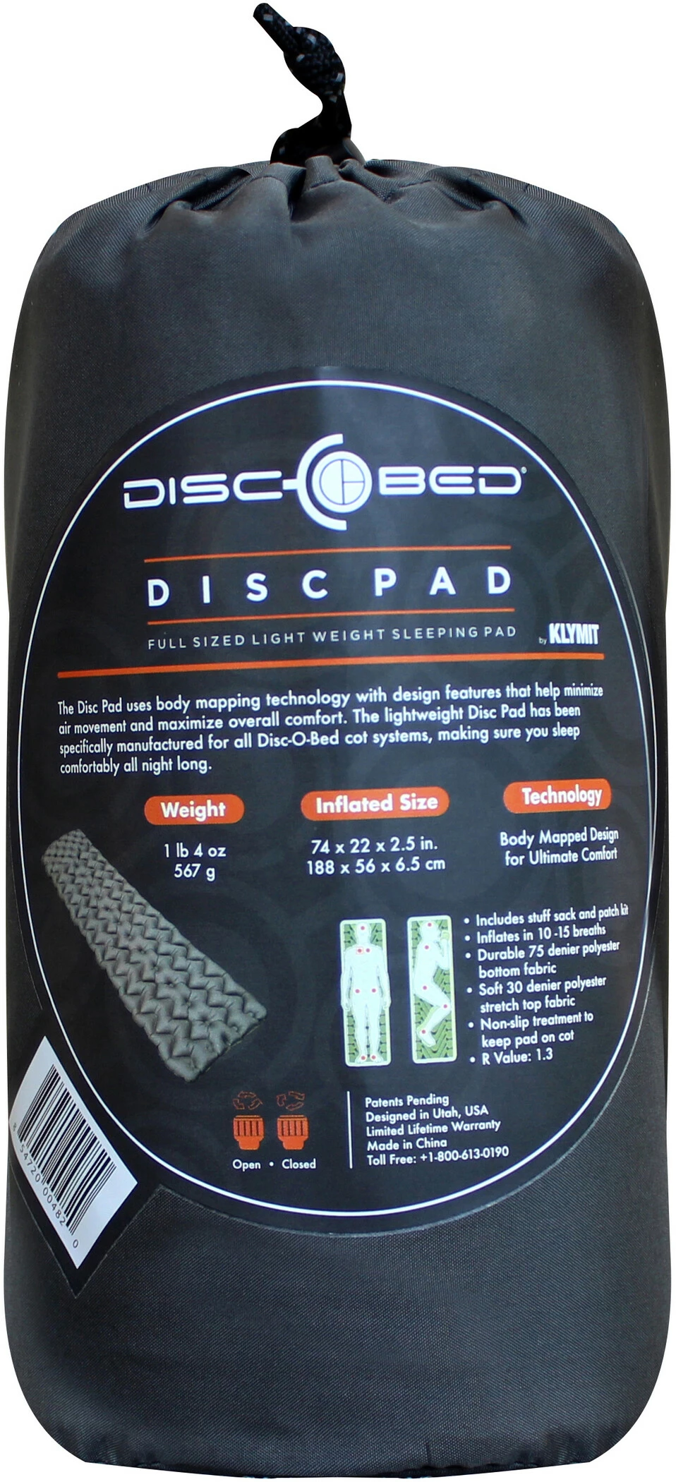 Disc-O-Bed Disc-Pad Air Bed, Grijs - Afbeelding 5