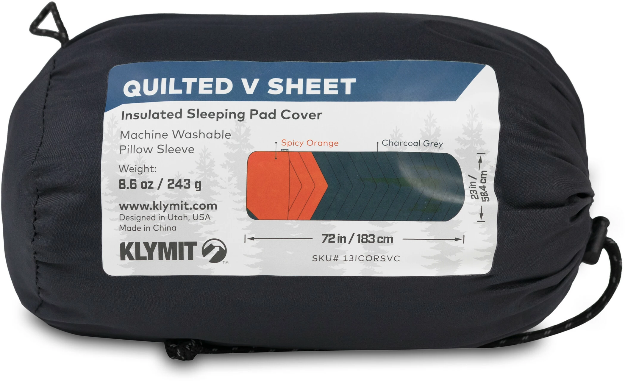 Klymit Quilted V Klimtouw Zeil, Grijs/oranje - Afbeelding 6