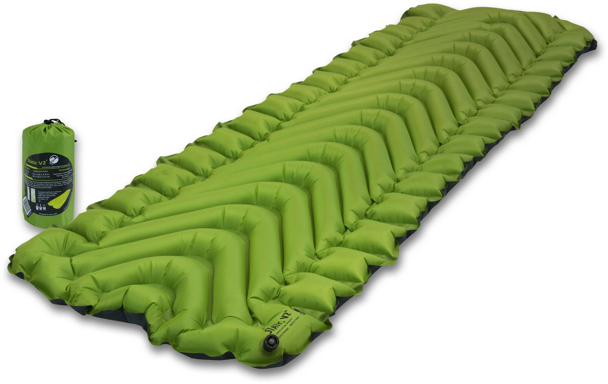 Klymit Static V2 Sleeping Pad, Groen - Afbeelding 2