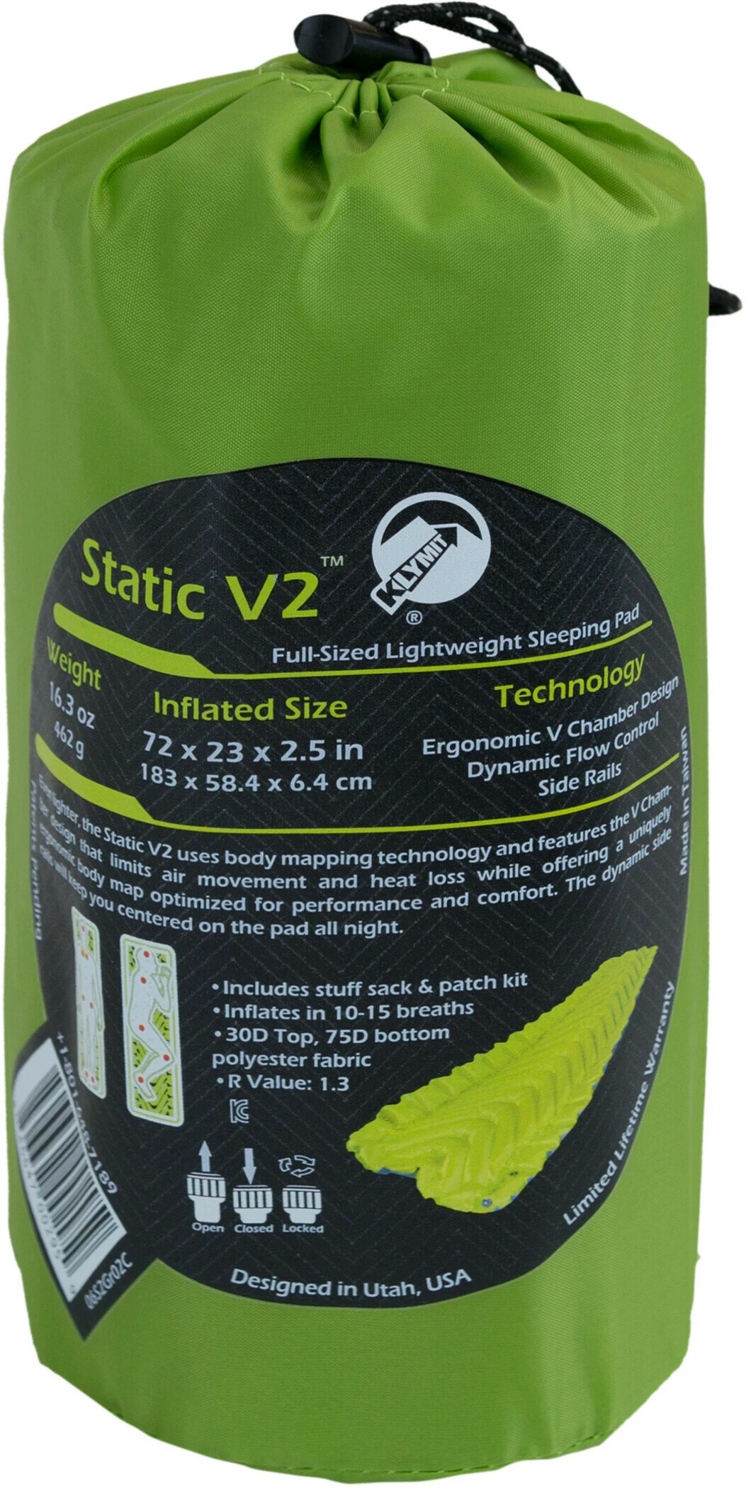 Klymit Static V2 Sleeping Pad, Groen - Afbeelding 5