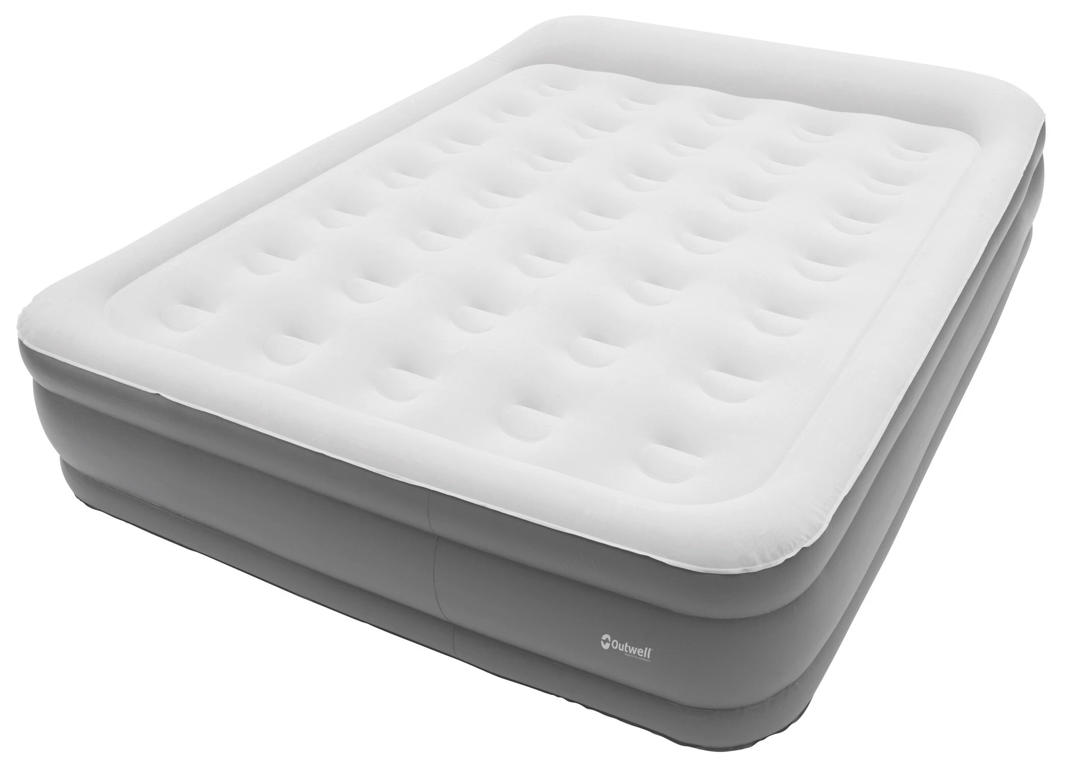 Outwell Flock Superior Double Airbed With Built-in Pump, Wit/grijs