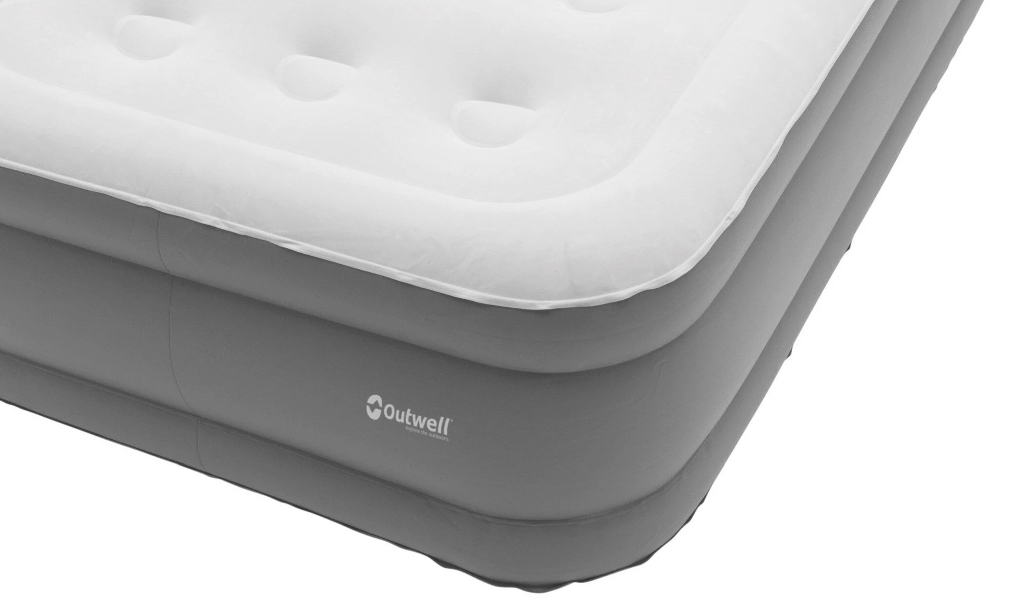 Outwell Flock Superior Double Airbed With Built-in Pump, Wit/grijs - Afbeelding 2